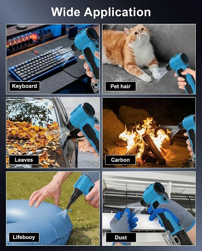 Electric Dust Blower (Compatible with Makita 18V) | Portable High-Pressure Duster, Compatible with Makita 18V Batteries, 130,000 RPM Brushless Handheld Design