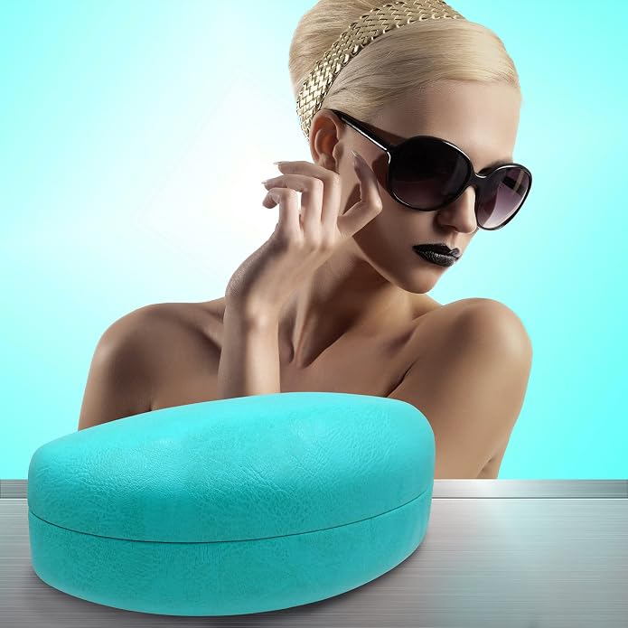 MyEyeglassCase - Large Sunglasses Case - Glasses Holder with Pouch & Cloth - Eyeglass Hard shell Medium - Extra Large frames