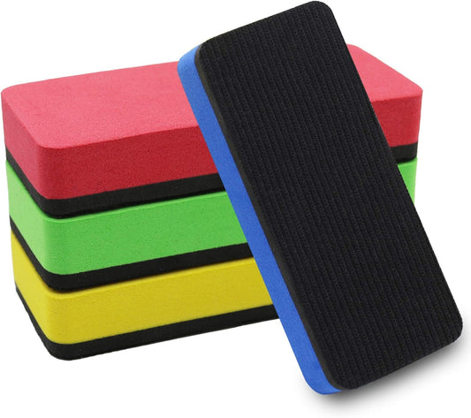 OWLKELA Magnetic Dry Erase Erasers, Assorted, White Board Erasers, 4 Pack, Dry Erase Board Erasers, Magnetic Whiteboard Eraser