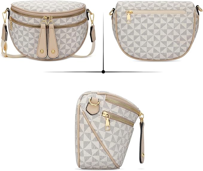 KKXIU Crossbody Bags for Women Vegan Leather Travel Bum Bag | Trendy Fanny Waist Pack | Shoulder Purse with Adjustable Strap