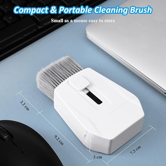 Keyboard Brush, Portable Keyboard Cleaner Soft Bristle Cleaning Brush, Safe Streak-Free Phone Screen Cleaner, Retractable Laptop Cleaning Kit for Computer MacBook PC iPad Camera Lens Monitor
