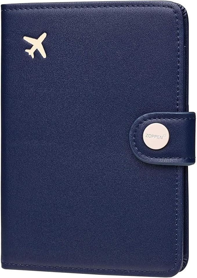 Passport Holder RFID Blocking Travel Wallet, Navy Blue | Passport Cover with Multiple Card Slots, Water-Resistant & Easy-Carry, Must-Have Travel Accessory for Men & Women.