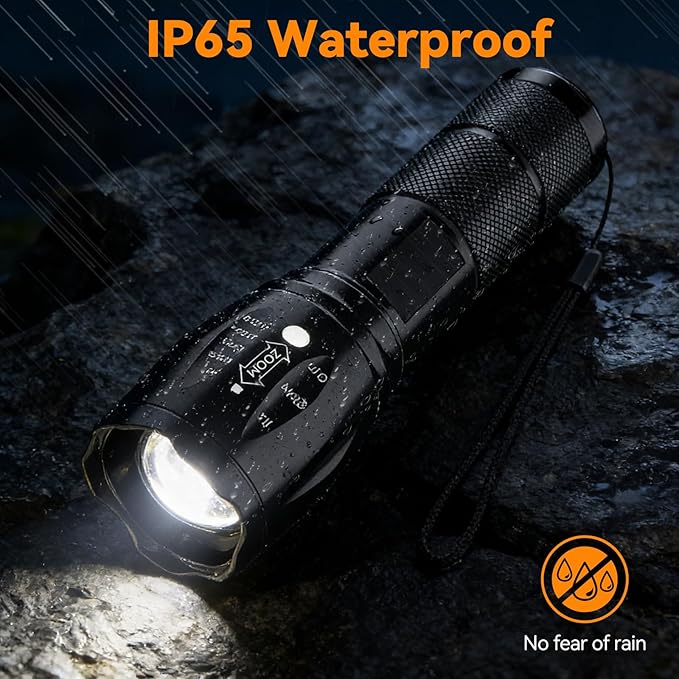 LED Flashlight 4 Pack, Small Flashlights High Lumens with 5 Modes, Waterproof Zoomable Mini Tactical Flash Light for Home Emergencies Camping Hiking