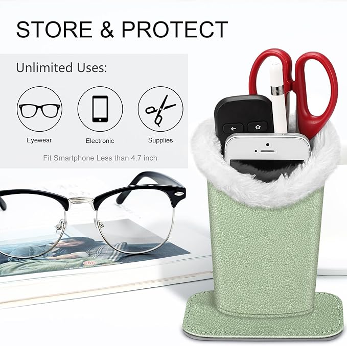 FINTIE Plush Lined Eyeglasses Holder, Glasses Stand Case, Anti-scratch Glasses Storage Organizer for Desk, Nightstand, Office