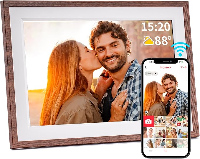 Frameo 10.1 Inch WiFi Digital Picture Frame，Electronic Frame,1280 * 800IPS HD Cloud Smart Digital Photo Frame,32GB Storage, Wall Mountable, Auto-Rotate,Easy to Share Photos or Videos via FRAMEO APP