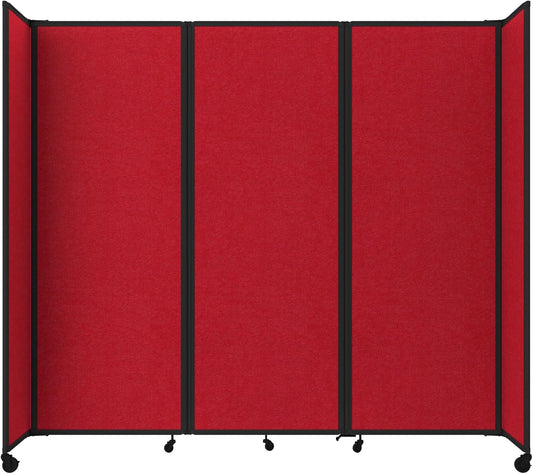 Versare Room Divider 360 Portable Wall Partition | Folding Panels | Large Freestanding Divider | Locking Wheels | Temporary Room Separator