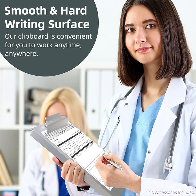 Sunnyclip Metal Clipboard with Storage,Letter Size Form Holder,Side Opening Portfolio Aluminum Metal Binder with High Capacity Clip Posse Box - Surface for Legal Size Paper, for Office Business