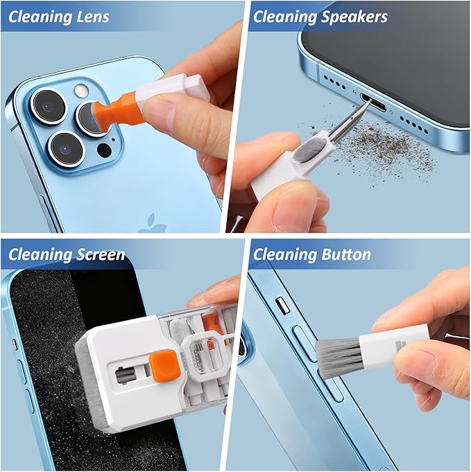 2 Pack Keyboard Cleaner & Laptop Cleaning Kit, All-in-1 for Computer PC | Electronics Deep Cleaning Reusable Brush Tool, Screen-Safe Spray, for iPhone iPad Macbook Airpod Camera, Gaming Accessories