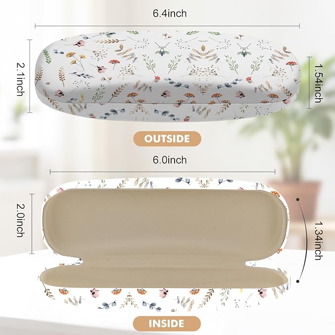 Glasses Case Hard Shell,Portable Protective Eyeglasses Case, Eyeglass Holder Box with Cleaning Cloth, for men women