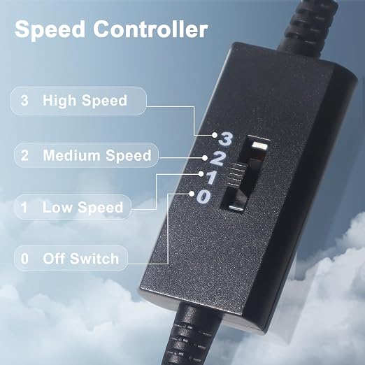 USB Computer Cooling Fan 5V USB Power with Speed Controller USB Router Fan for Router TV Box Mini PC Cabinet 120mm