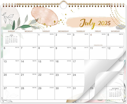 Wall Calendar 2025-2026 – Calendar 2025-2026, 11.5 x 15 In, July 2025 - December 2026, 18 Monthly Calendar, Large Block with Julian Dates, Thick Paper, Holidays, Hanging Hook, Twin-wire Binding
