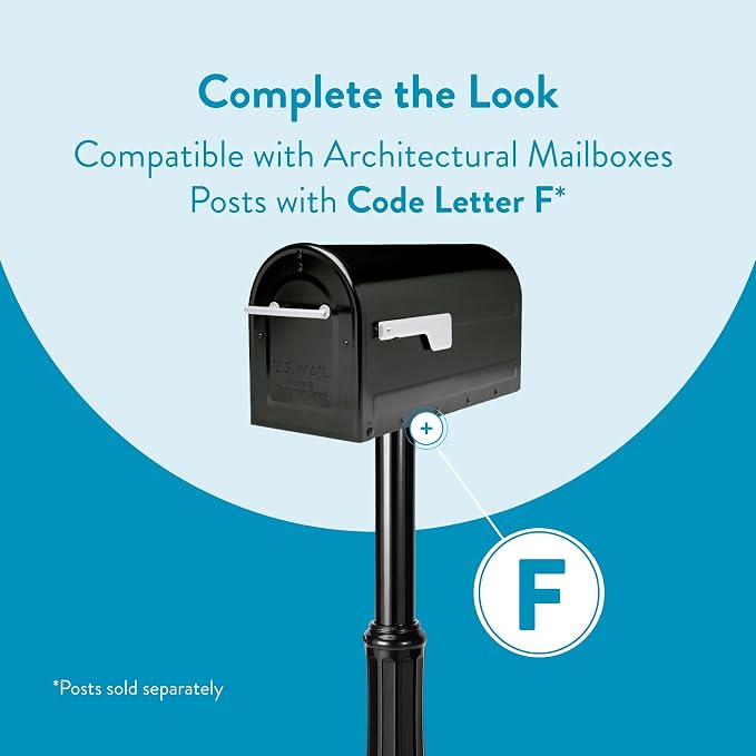Architectural Mailboxes 7900-7B-SR-10 Boulder Postmount Mailbox, Large, Black