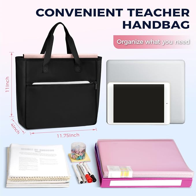Ytonet Rolling Teacher Bag, 15.6 In Rolling Laptop Bag with Teacher Tote | Detachable Dolly, Large Rolling Briefcase for Women, Rolling Cart for Teacher, Work, Travel, Office, Craft, Roller Bag