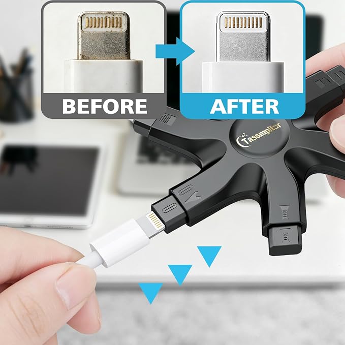 iPhone Cleaning Kit for Charging Port Cleaner,Lightning Charger Connector | Speaker Cable,AirPod Pro Cell Phone，Cleaning Putty，Repair Restore Tool,Thin Cleaning Brushes,Microfiber Cloths,Port Pick