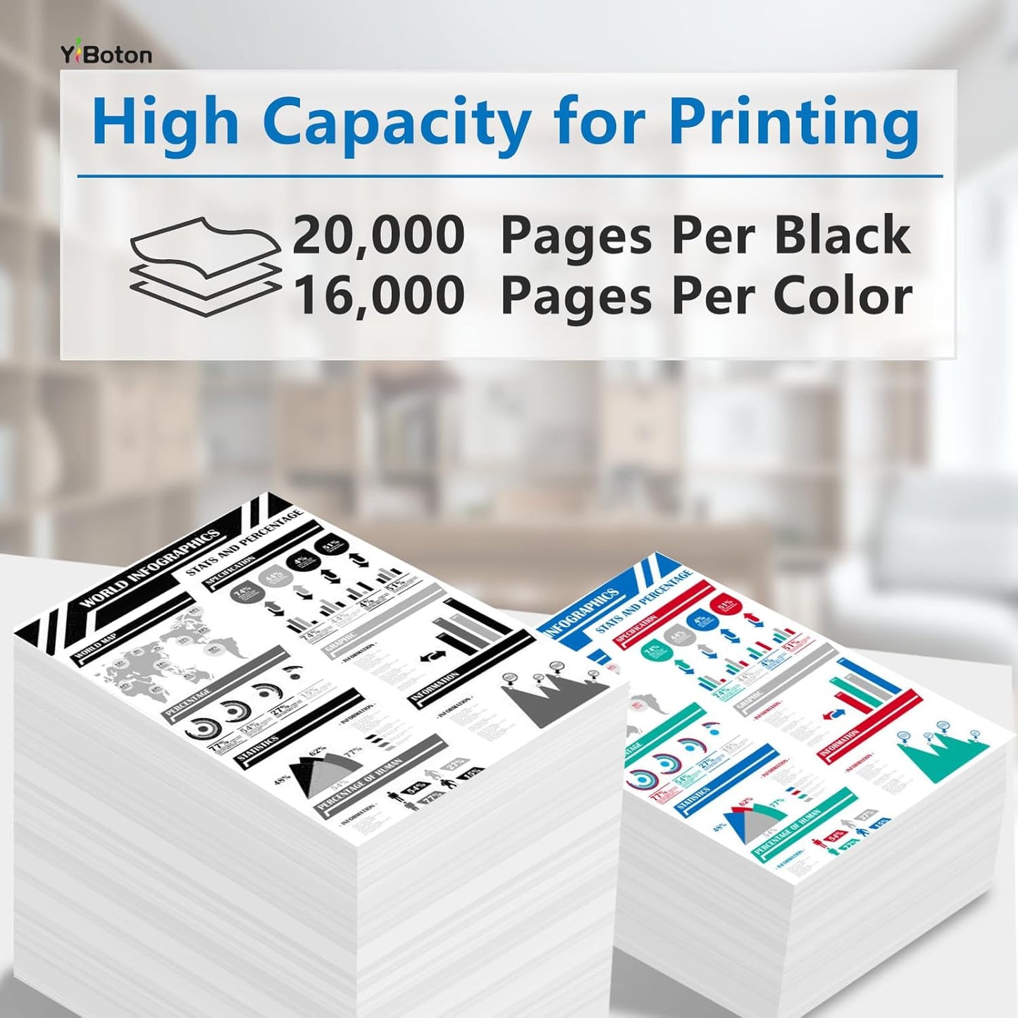 High Yield 982X Ink Cartridge with Chip T0B26A T0B27A T0B28A T0B29A Compatible for HP MFP 785f 785zs 780dn 780dns 765dn Printer Ink(4-Pack Black Cyan Magenta Yellow)