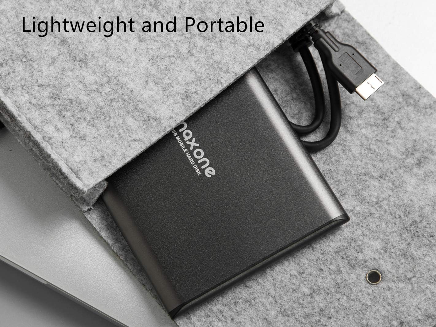 Maxone 750GB Ultra Slim Portable External Hard Drive HDD USB 3.0 Compatible with PC, Laptop, Charcoal Grey