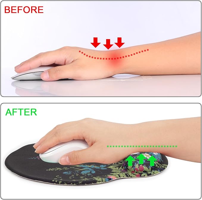 Ergonomic Mouse Pad with Wrist Rest Support,Gel Mouse Pads for Desk | Big Mousepad With Coaster Non-slip & Pain Relief for Computer, Home&Office Desk Decor