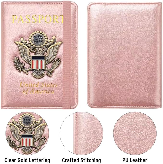 Premium Passport Holder for Travel RFID Blocking Passport Cover Slim | Passport Cover for Women Men Leather US Passport Wallet Case for Travel Passport Book Cover Travel Document Organizer Carrier