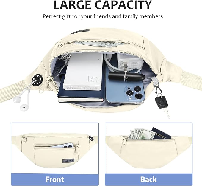 Crossbody Bag Fanny Pack for Women Travel Essential with Adjustable Strap | 4-Zipper Pockets,Key Chain,Stylish,Gifts for Enjoy Sports Yoga Festival Running Casual Shopping