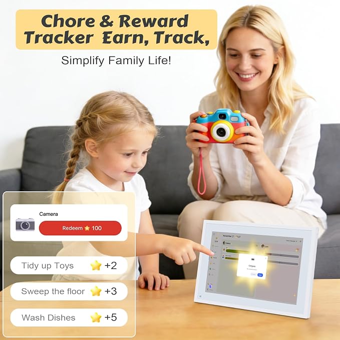 COMIX 10.1" Smart Digital Calendar for Desk, WiFi Cloud Sync Family Shared Planner with Touchscreen, Electronic Tabletop Schedule Display for Home Office, Kitchen & Nightstand