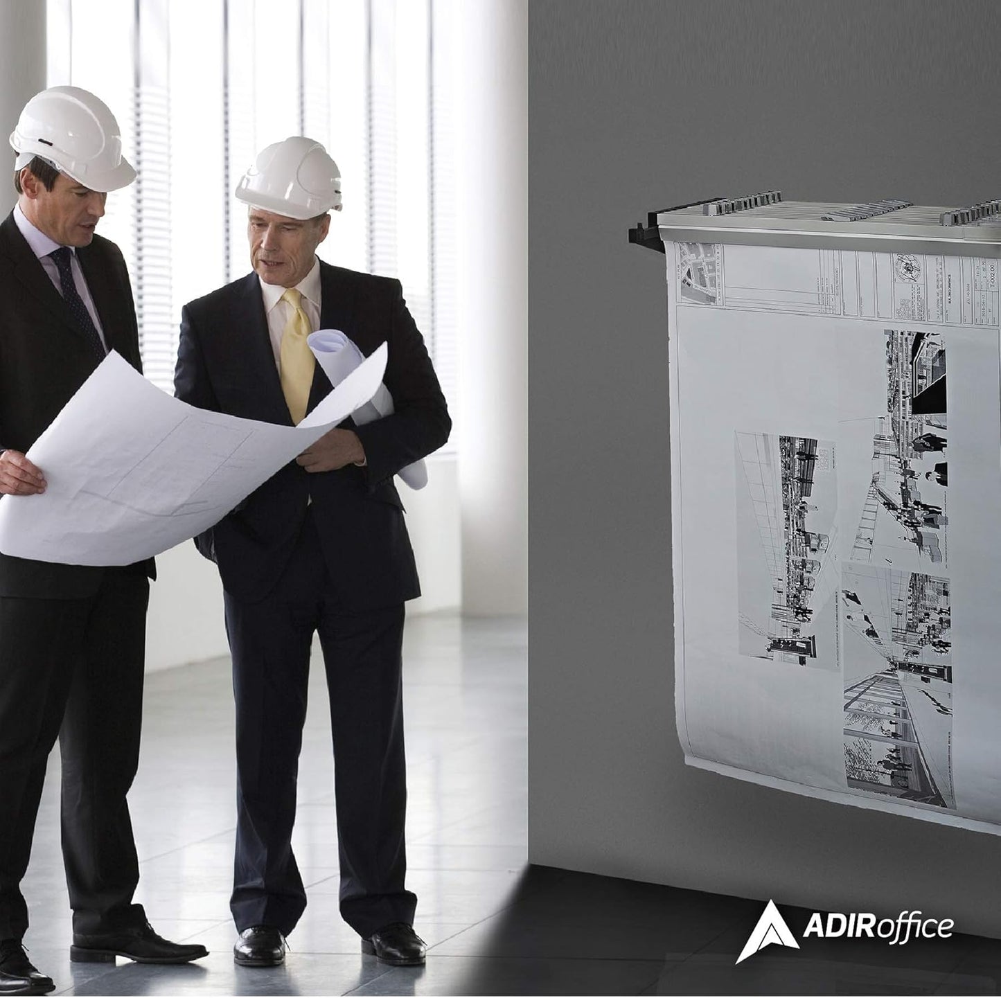 Adir Blueprint Wall Rack - Blueprint Plans Organizer and Construction Plan Holder - Poster Display and Map Rack for Office and Home (Without Blueprint Clamps)