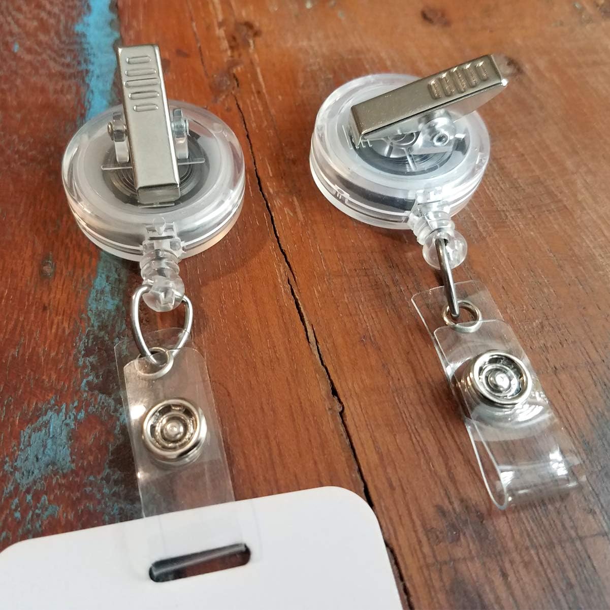 Bulk 100 Pack - Premium Clear Retractable Badge Reels with Alligator Swivel Clip on Back by Specialist ID (Translucent Clear)
