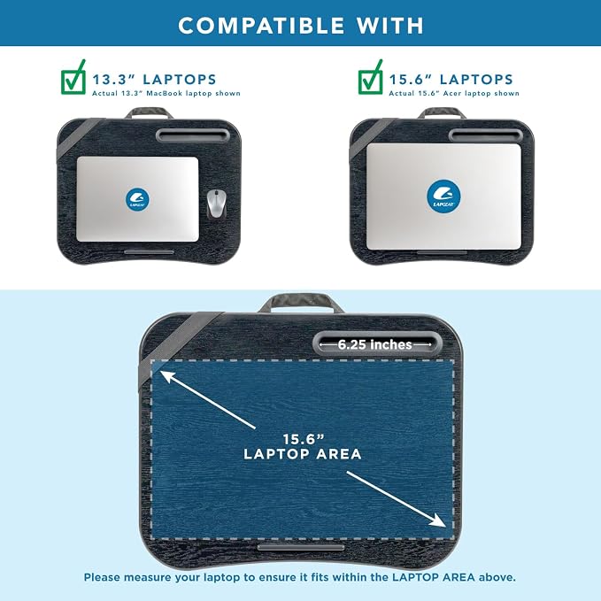 LAPGEAR Designer Lap Desk – Gray Argyle, 2-Pack with Storage Basket