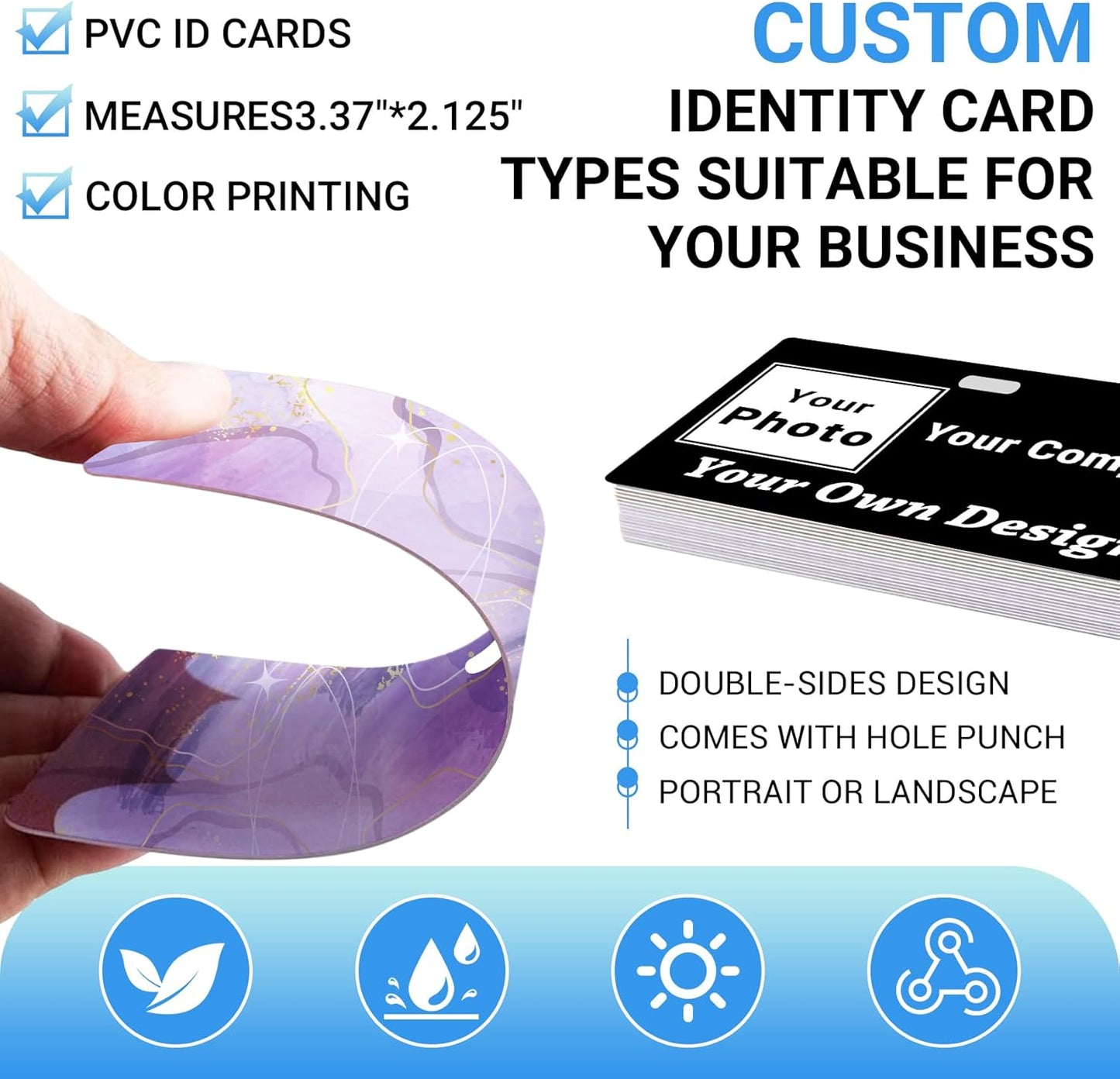 Custom Id Badge Custom Id Card Identification Badges Customizable Personalized Name Badge Customize Name Tag Photo Logo Employee Work Office Volunteer Customized Personal (Vertical-12)
