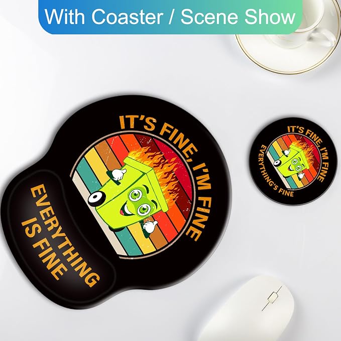 Ergonomic Mouse Pad with Wrist Rest Support,Gel Mouse Pads for Desk | Big Mousepad With Coaster Non-slip & Pain Relief for Computer, Home&Office Desk Decor