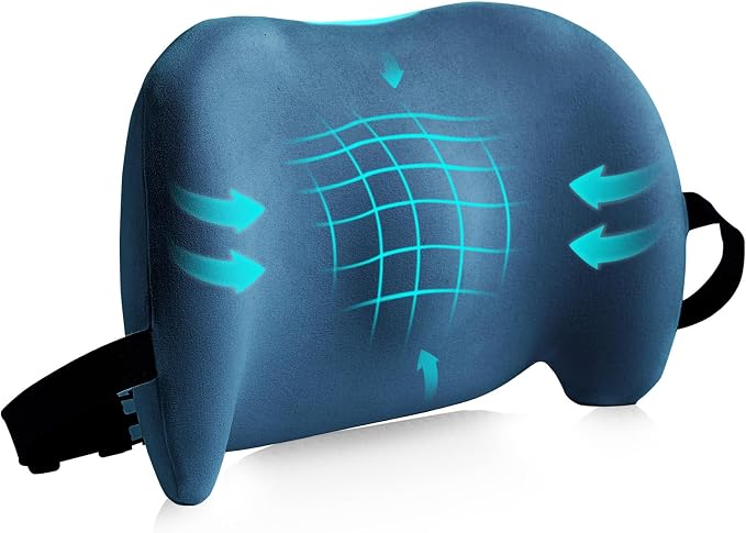 Lumbar Support Pillow for Office Chair, Memory Foam Car Back Cushion | Lumbar Pillow Lower Back with Adjustable Straps, Ergonomic Chair Back Pillow for Office, Car, Gaming Chairs and Bed