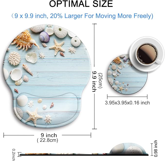 Ergonomic Mouse Pad with Wrist Rest Support,Gel Mouse Pads for Desk | Big Mousepad With Coaster Non-slip & Pain Relief for Computer, Home&Office Desk Decor
