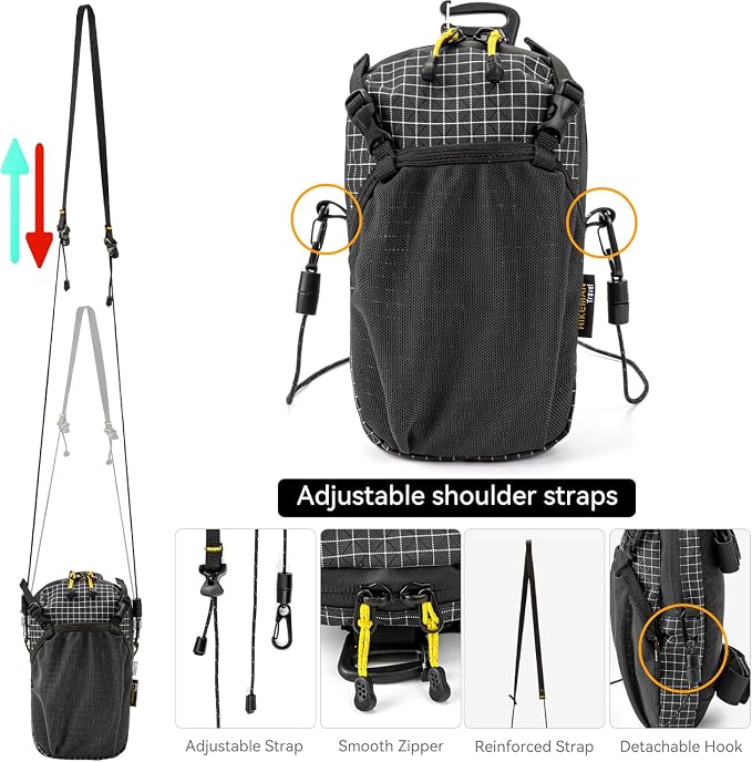 HIKEMAN Backpack Shoulder Strap Pouch - Smartphone Strap Pack,Waterproof Backpack Strap Pocket Attachment Bag for Hikers,Small Crossbody Bag Waist Pack for Sports Hiking Camping(Grey)