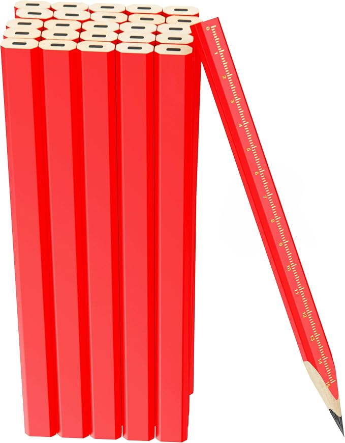 RONDURE 8-Pack Carpenter Pencils for Construction Woodworking Flat pencil - Heavy Duty Contractor Building Pencil Carpentry Woodworking Marking Tool (8 PCS)