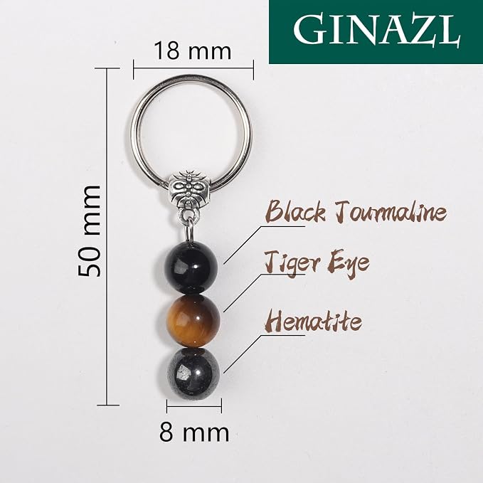 GINAZL Natural Crystals Keychain Gift for New Beginnings, New Beginnings Gifts for Coworker Anxiety Relief Keychain for Women