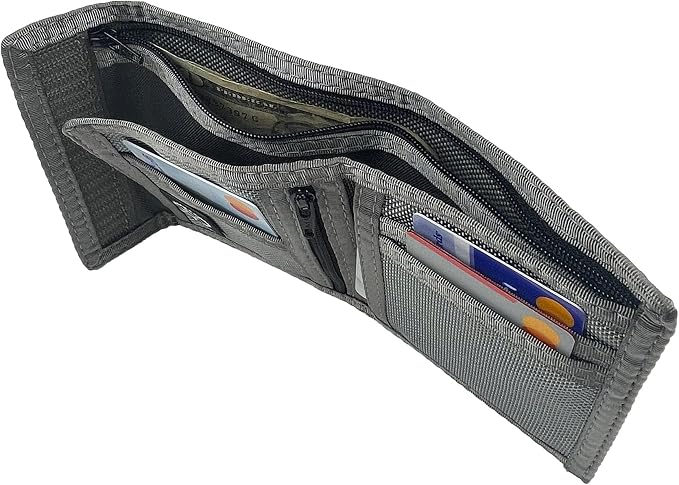 Sprocket Nylon Billfold Wallet with Zippered Coin Pocket (Grey Ballistic)
