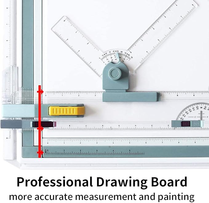 Inch A3 Drawing Board Drafting Table Multifunctional Drawing Board Table with Clear Rule Parallel Motion and Angle Adjustable Measuring System