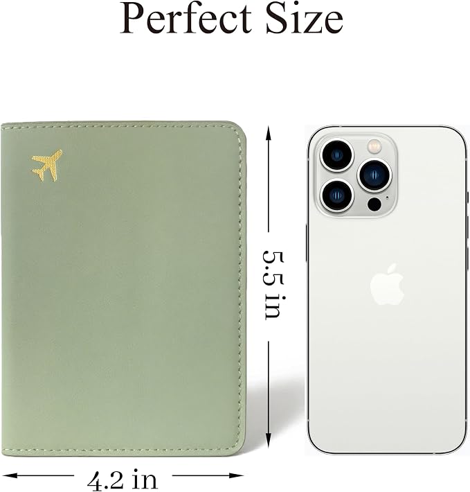 Passport Holder for Travel, RFID Blocking Waterproof PU Leather Travel Passport Cover Case Wallet