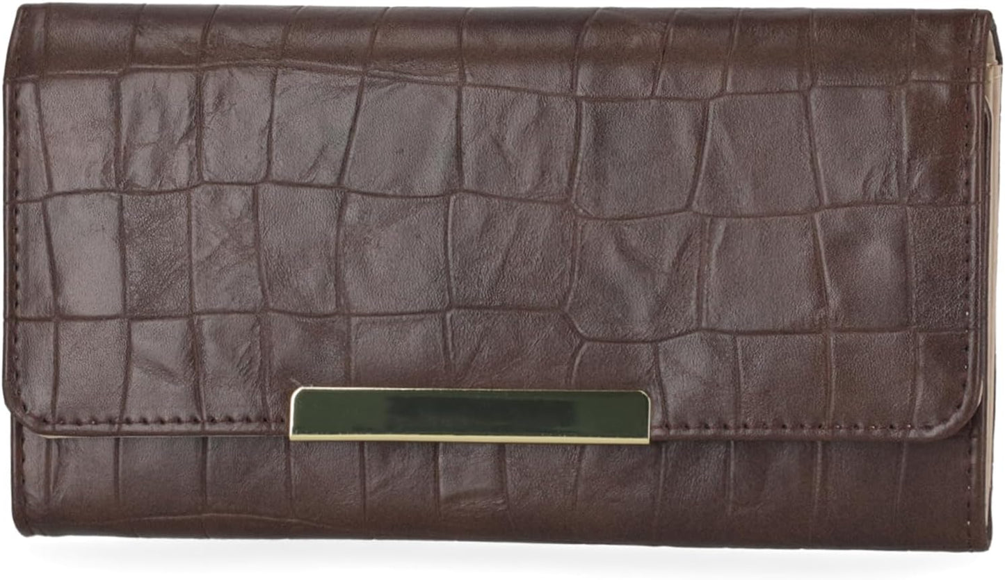 Mundi File Master Womens RFID Blocking Wallet Clutch Organizer With Change Pocket