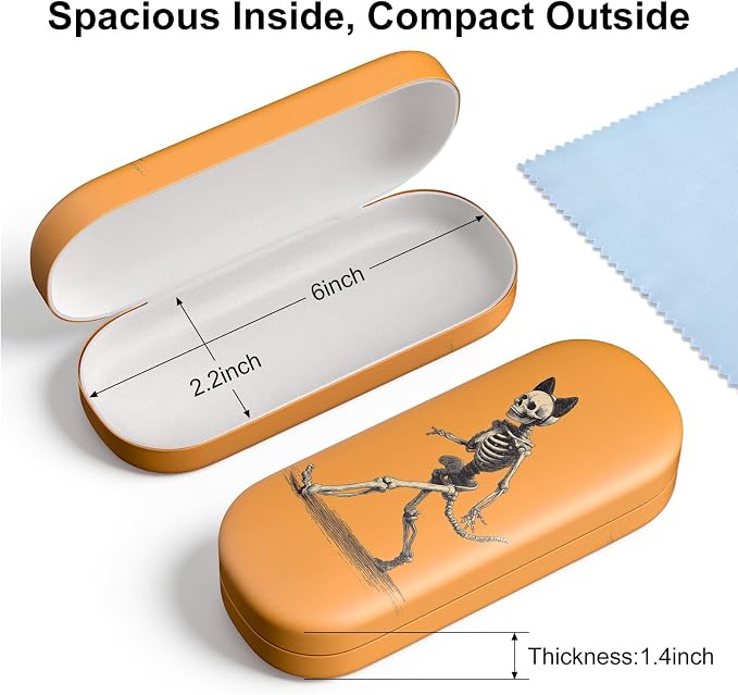 Hard Shell Leather Sunglasses Case,Classic Fashionable Cute Large Glasses Case for Women Men,Sunglass Eyeglasses
