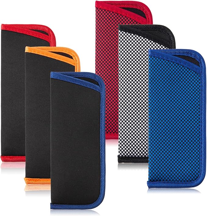 TRIUMPH VISION 3 Pack Reading Glasses Pouch Soft Case Eyeglass Sleeve Slim | Alternative to Bulky Case in bag, Lightweight Lined Padded Protect Optical lens Slip in, Cute Pattern Portable for Daily Use