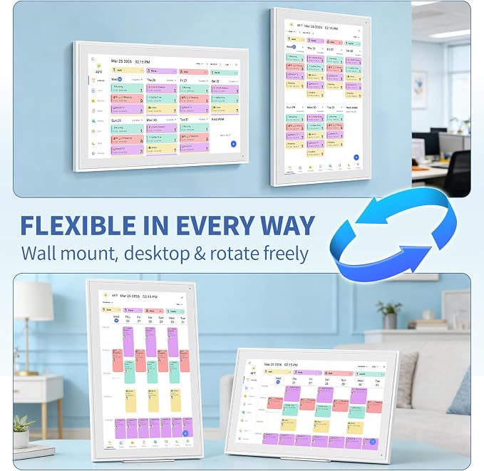 LiviNGPAi 21.5" Digital Calendar & Chore Chart, 1080P Full HD Touchscreen Smart Family Planner with WiFi Sync, Digital Wall Calendar for Home and Office