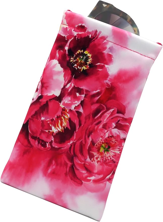 Soft Sunglasses case | Large Glasses Case Holder - Eyeglass Pouch Squeeze Top | Glasses pouch Lightweight Extra Layers