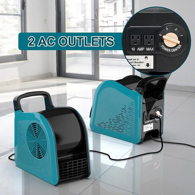 High Velocity Floor Drying Fan for Cooling, 355 CFM Air Mover Blower Fan for Job Site and Home, 3 Speeds Portable Industrial Fans for Garage, Shop, Patios, Attic, Blue