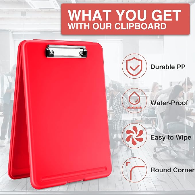 Sooez Clipboard with Storage, Plastic Nursing Clip Board, 8.5" x 11", Work | Sturdy Clipboards Foldable, Cute Hanging Clip Board Case, Teacher, Classroom Must Haves, Office School Supplies, Women & Men