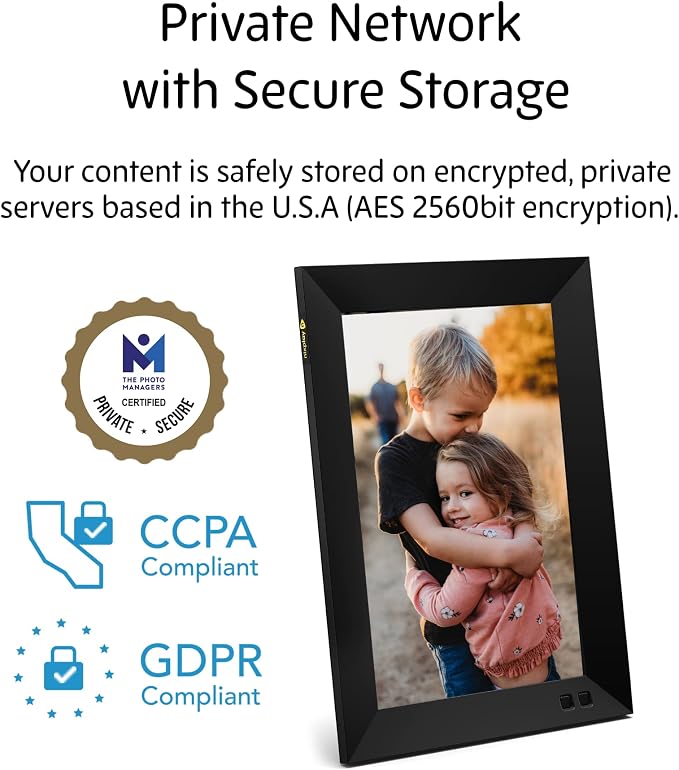 Nixplay Smart Digital Picture Frame I 10.1 inch I WiFi I Black I Shared Family Playlists I Mobile App, Email I Preload Content for a Gifted Frame