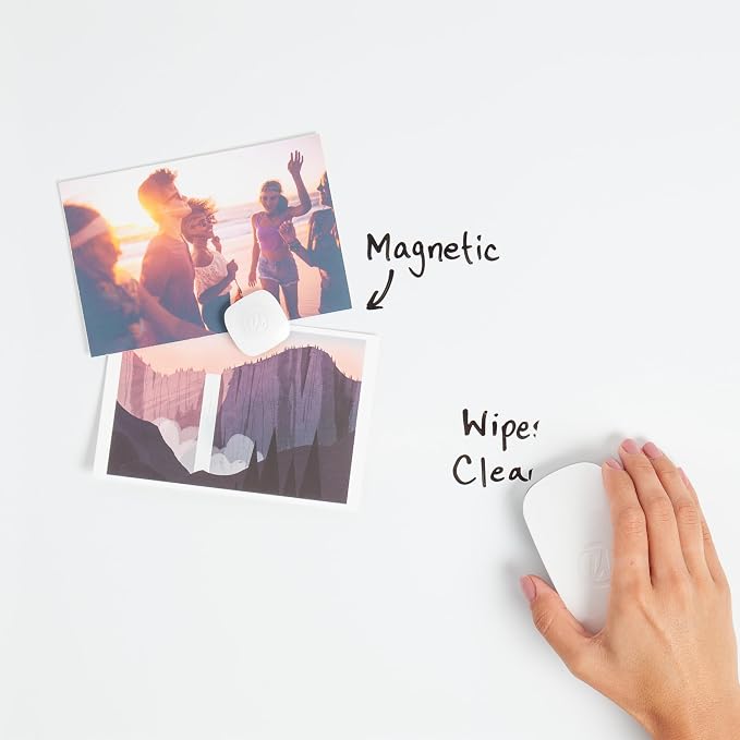 U Brands Contempo Magnetic Small Whiteboard, 11" x 14”, White Modern Frame, Mini White Board for Students, Fridge and Locker Dry Erase Board, Includes Marker & Magnet