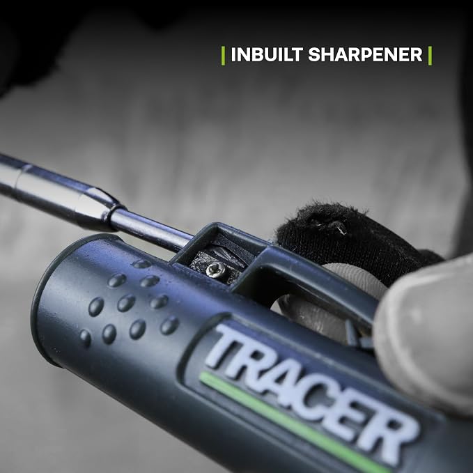 Tracer 2.8mm Carpenters Pencil Deep Hole Construction Pencil | Site Holster and Pencil Sharpener Carpenter Pencils Mark Up to 5.7 Inches Woodworking Pencil - Lapiz de Construccion