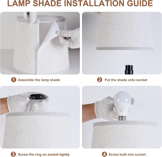 Lamps Set of 2 Modern Farmhouse Table Lamp Bedside Reading Lamps Living Room End Tables Set Lamps for Night Stands Bedroom Night Lamp,High 26.25 Inch,Black,With Fabric Lamp Shade,Bulb Not Included