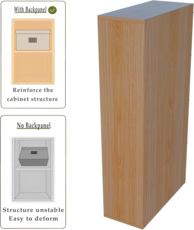 OSCHF 8-Cube Storage Shelf Bookcase - Wooden 4-Tier Floor Standing Open Bookshelf for Home and Office, Display Cabinet, Oak