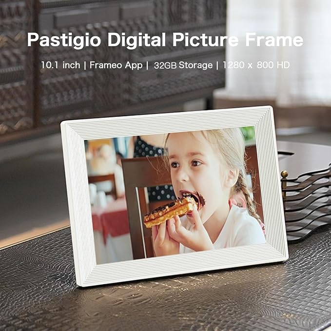 10.1 Inch Frameo Digital Picture Frame, WiFi Electronic Photo Frame, 1280 * 800IPS Touch Screen Electric Frame, 32GB Memory, Auto-Rotate, Share Picture Video, Birthday Gift for Mom, Women, Dad, Wife